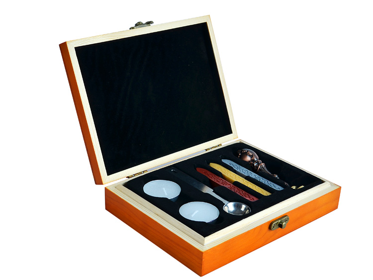 Wooden Box Custom Sealing Wax and Wax Seal Stamp Kits & Gift Set