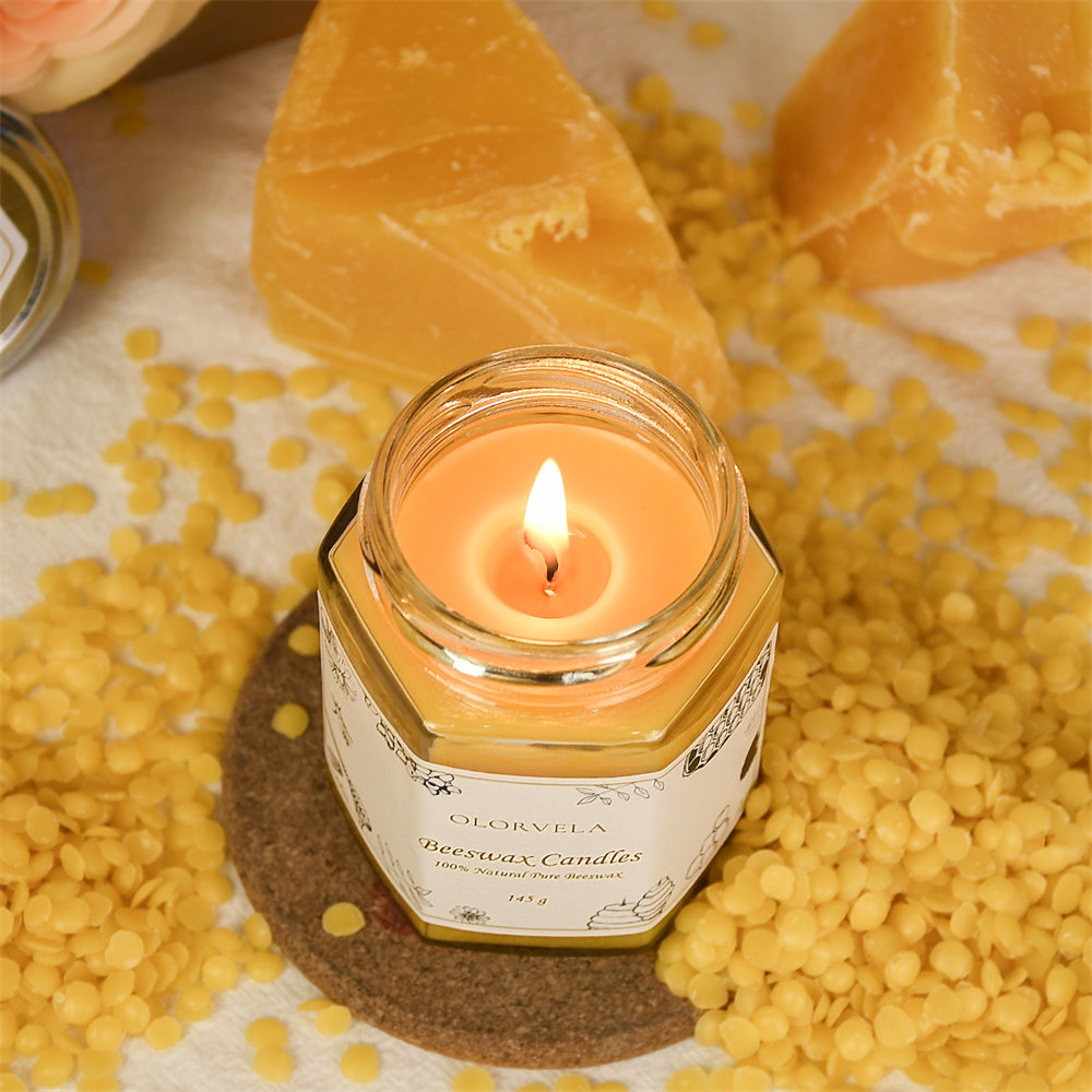 Beeswax jar candle